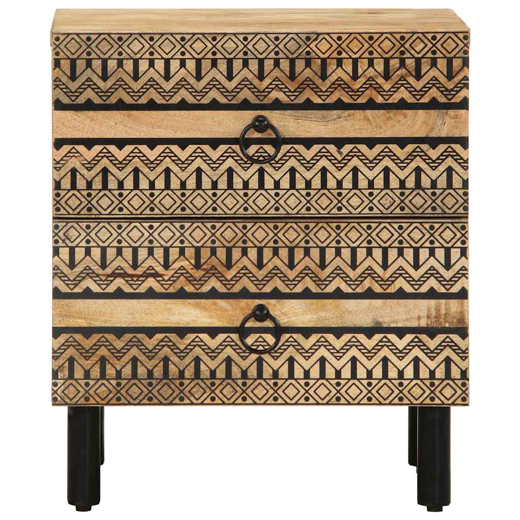 vidaXL Κρεβατοκάμαρα Μαύρο 40x33,5x46cm Στερεό ακατέργαστο ξύλο Μάνγκο