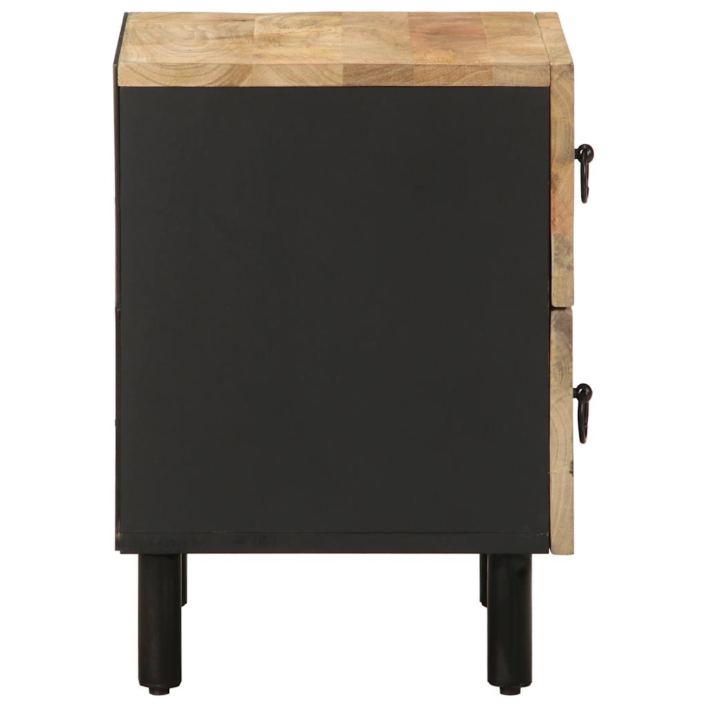 vidaXL Κρεβατοκάμαρα Μαύρο 40x33,5x46cm Στερεό ακατέργαστο ξύλο Μάνγκο
