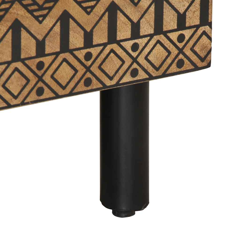 vidaXL Τραπεζάκι Σαλονιού Μαύρο 80x50x40 cm Μασίφ τραχύ ξύλο Μάνγκο