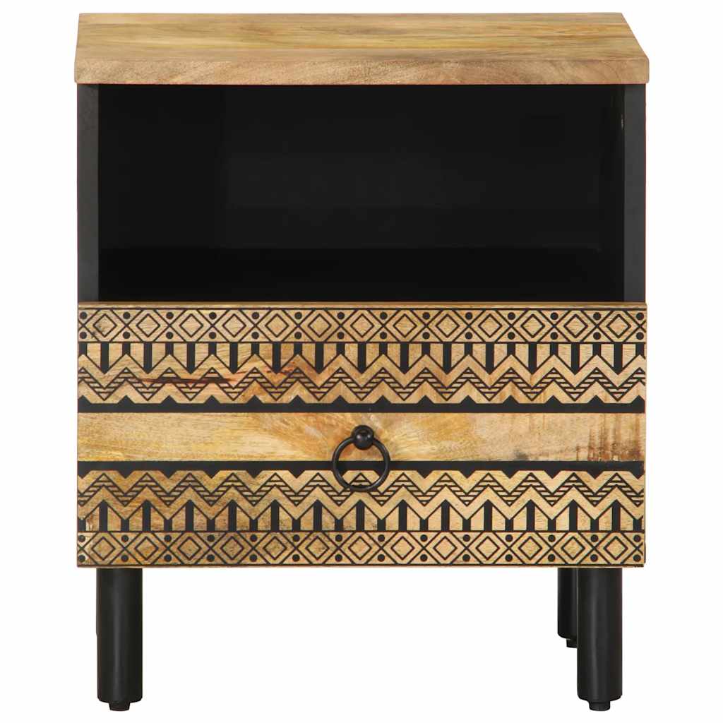vidaXL Κρεβατοκάμαρα Μαύρο 40x33x46 cm Στερεό ακατέργαστο ξύλο Mango
