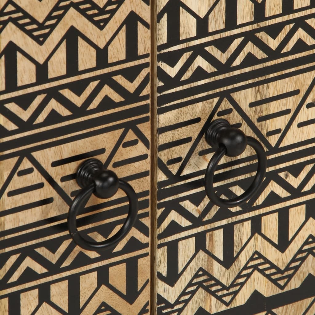 vidaXL Ντουλάπι Μπάνιου Μαύρο 62 x 33 x 58 εκ. από Μασίφ Ξύλο Μάνγκο