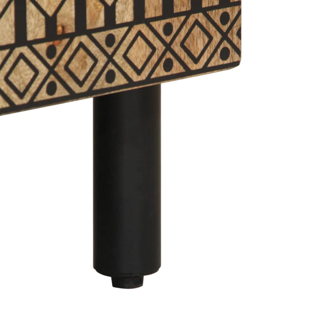 vidaXL Ντουλάπι Μπάνιου Μαύρο 62 x 33 x 58 εκ. από Μασίφ Ξύλο Μάνγκο