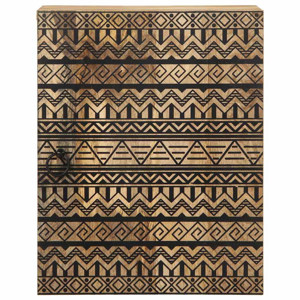 vidaXL κρεμαστό ντουλάπι μπάνιου μαύρο 38x33,5x48 cm μασίφ ξύλο Mango