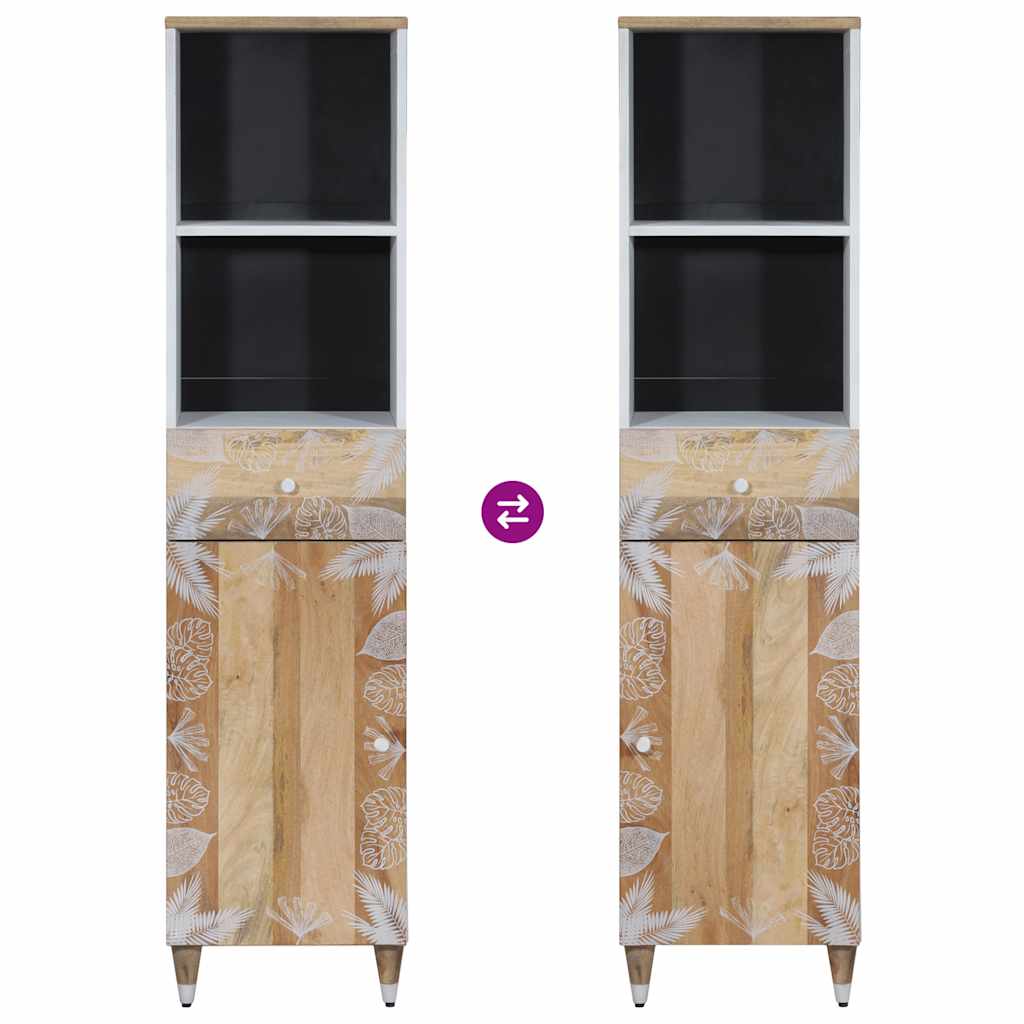 vidaXL Ντουλάπι Μπάνιου 38x33,5x160 εκ. από Μασίφ Ξύλο Μάνγκο