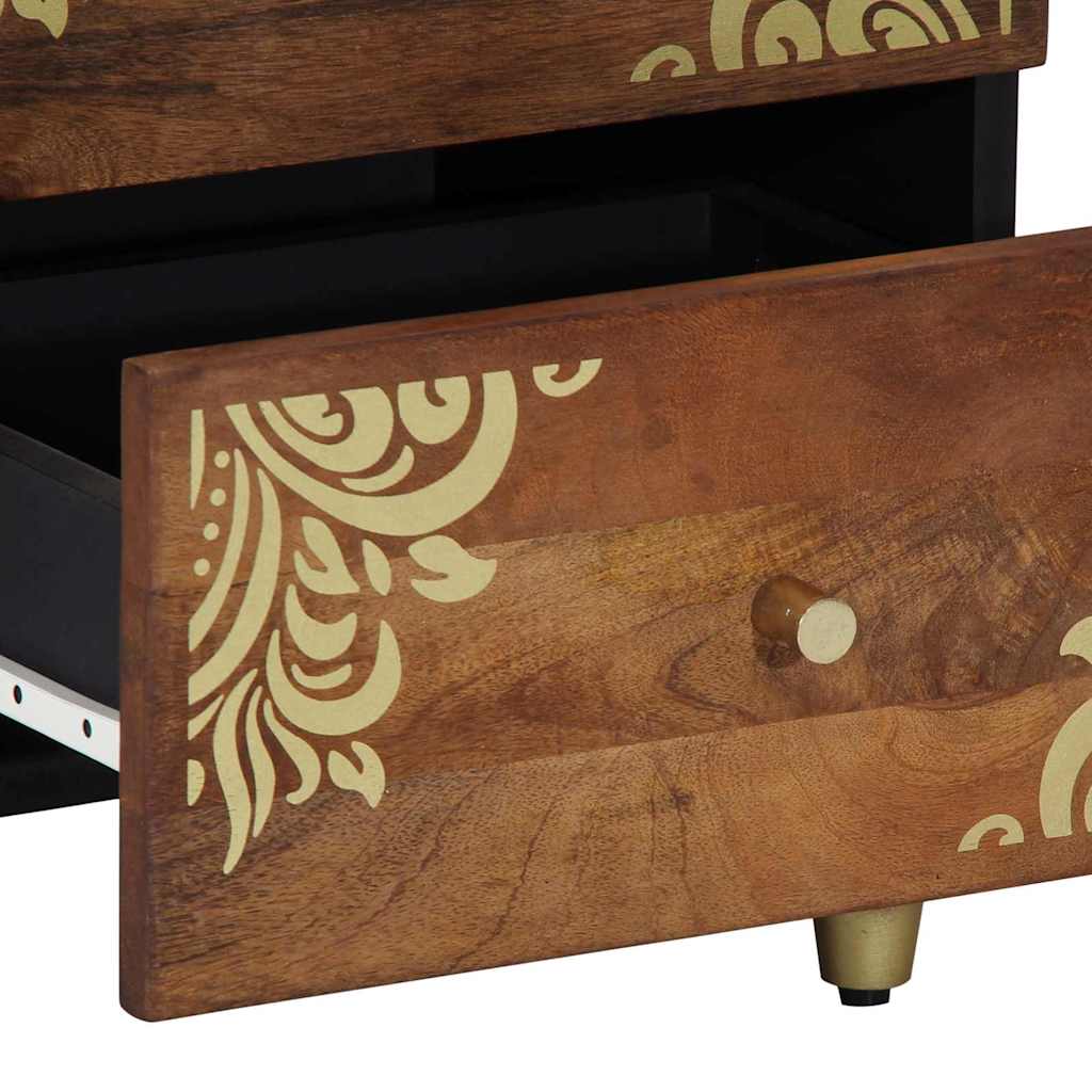 vidaXL Κομοδίνο 2 pcs καφέ μελί 40 x 33 x 46 εκ. Μασίφ ξύλο μάνγκο