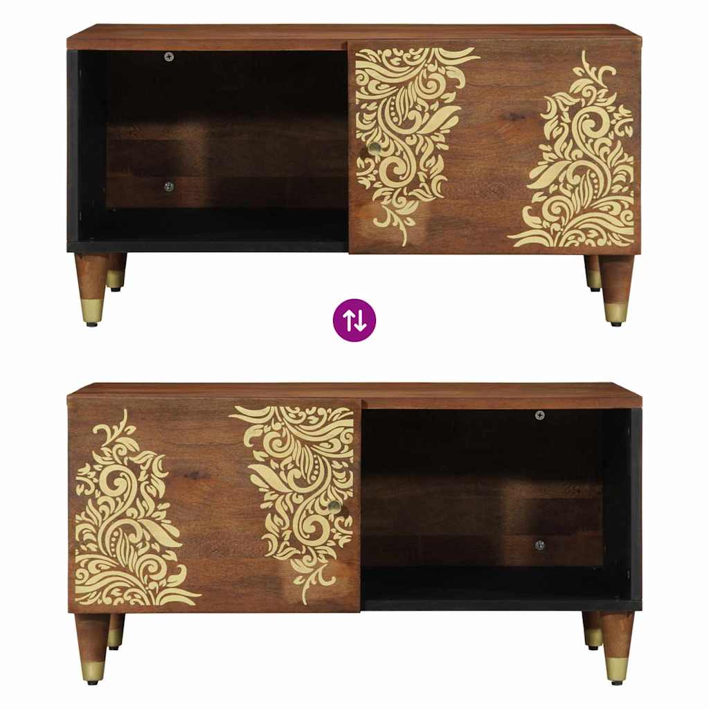 vidaXL Τραπεζάκι σαλονιού καφέ μελί 80 x 50 x 40 cm Μασίφ ξύλο μάνγκο