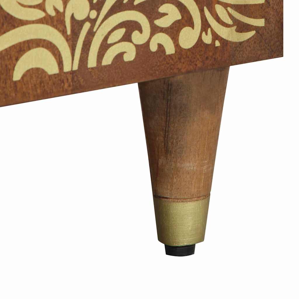 vidaXL Κομοδίνο με συρτάρι καφέ μελί 50 x 33 x 60 εκ Μασίφ ξύλο μάνγκο