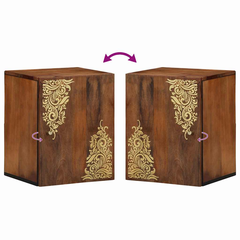 vidaXL Ντουλάπα τοίχου μπάνιου με αποθήκευση καφέ μελί 38 x 33 x 48 εκ