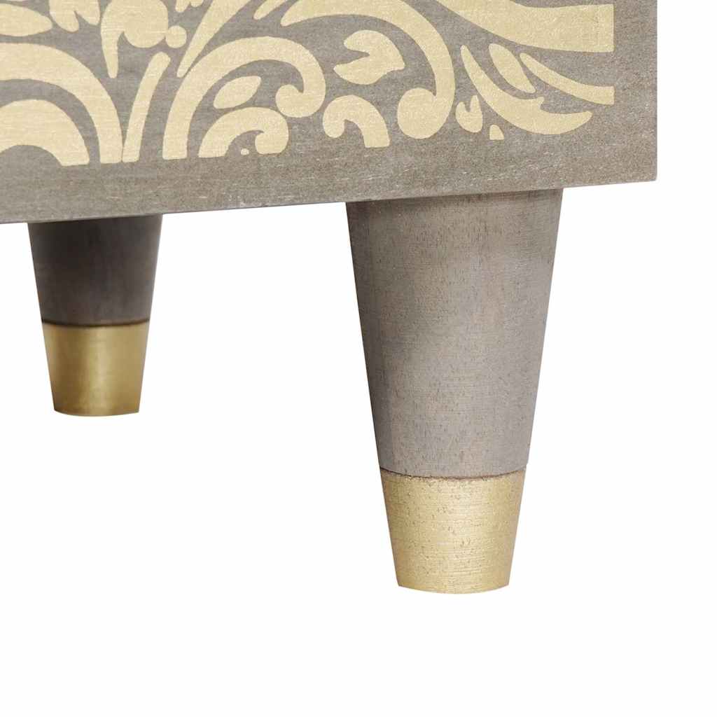 vidaXL Κομοδίνο με Πόρτα Γκρι 50 x 33 x 60 εκ Στερεό ξύλο μάνγκο