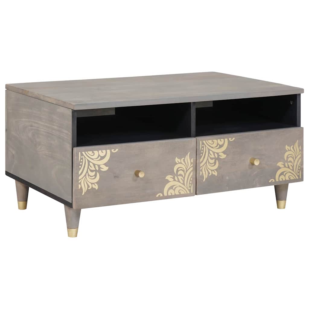 vidaXL Τραπεζάκι σαλονιού Γκρι 80 x 54 x 40 εκ Μασίφ ξύλο μάνγκο