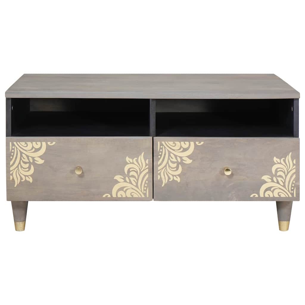 vidaXL Τραπεζάκι σαλονιού Γκρι 80 x 54 x 40 εκ Μασίφ ξύλο μάνγκο