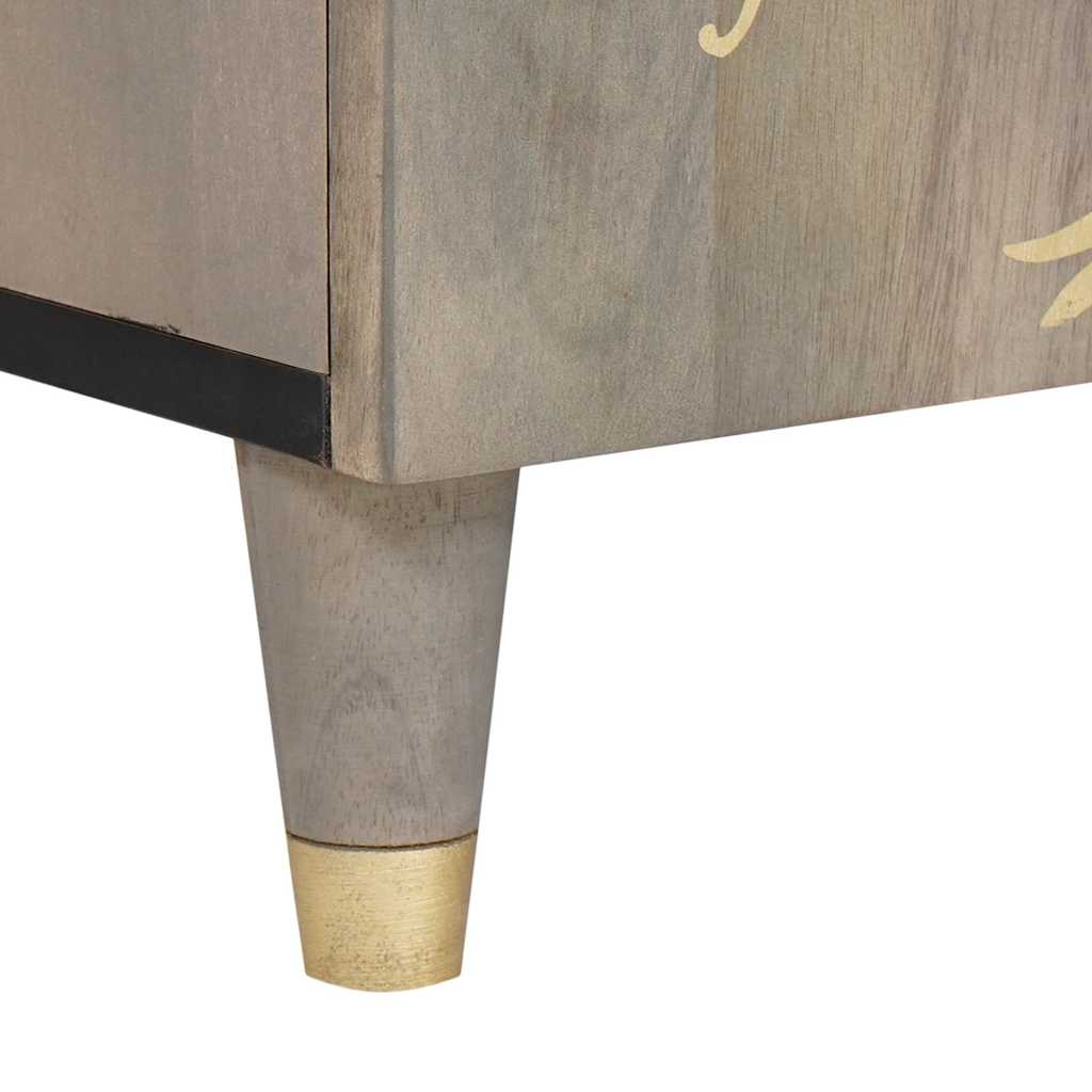 vidaXL Ντουλάπι TV με ράφι Γκρι 105 x 33 x 46 εκ. Στερεό ξύλο μάνγκο