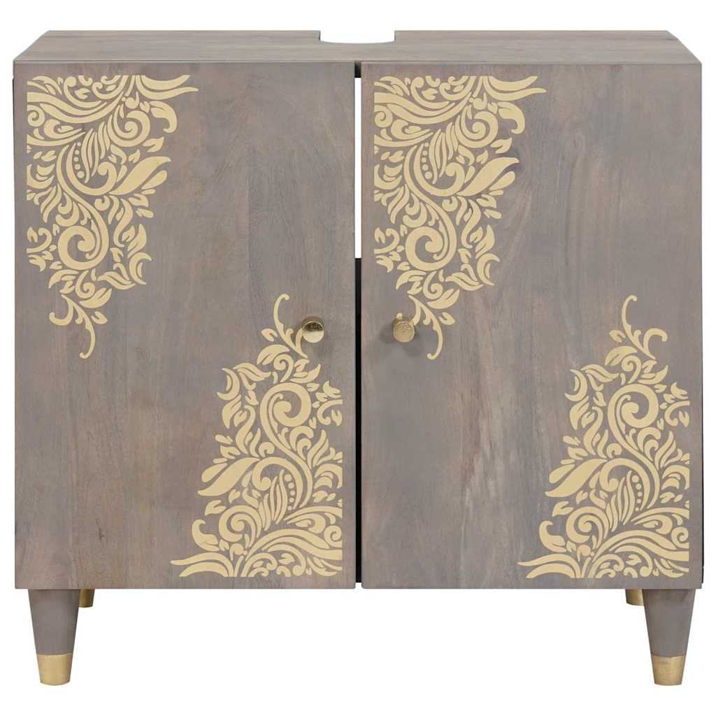 vidaXL Ντουλάπι νιπτήρα μπάνιου με αποθήκευση Γκρι 62 x 33 x 58 εκ.