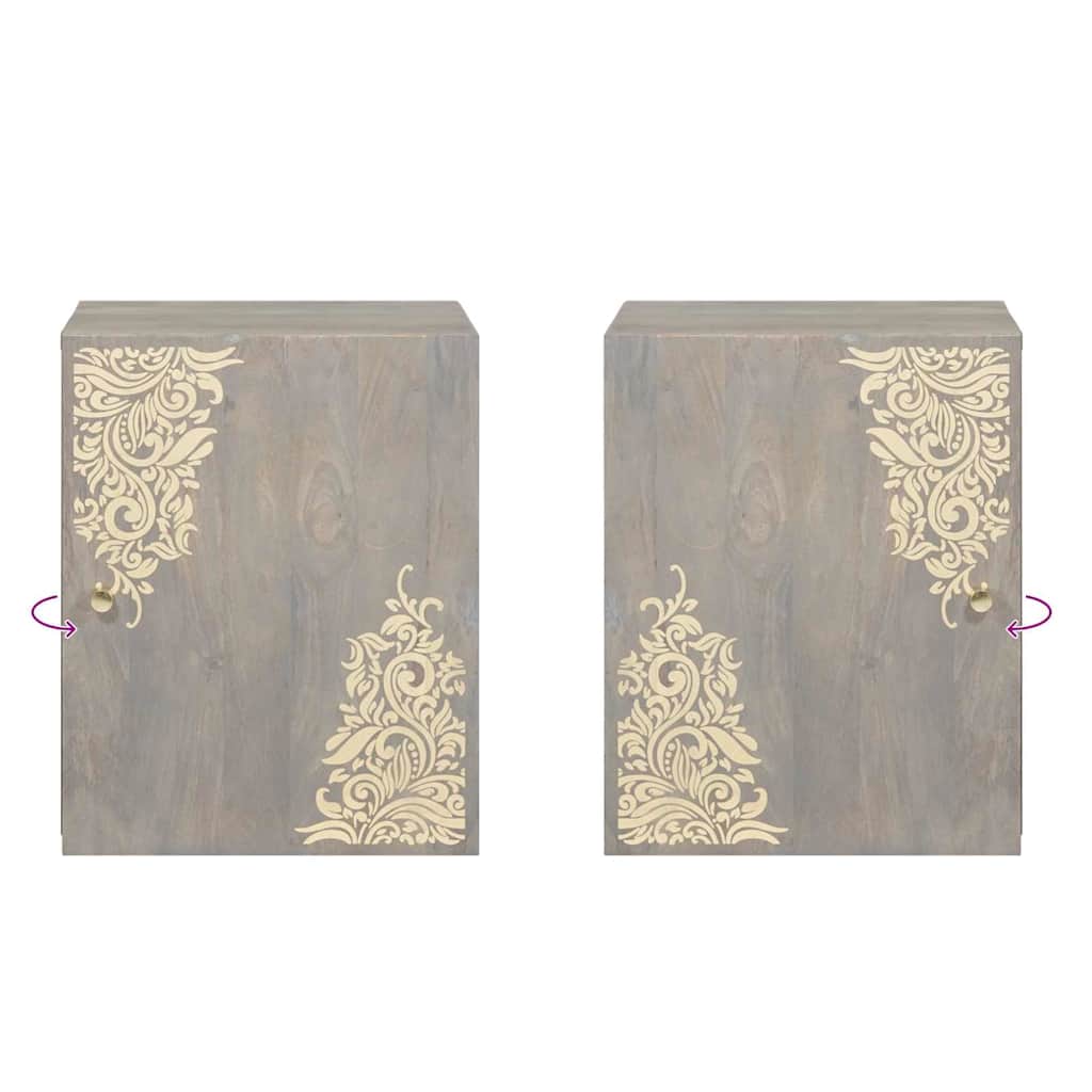 vidaXL Ντουλάπα Νιπτήρα Mπάνιου με ράφι Επιτοίχιο Γκρι 38 x 33 x 48 εκ