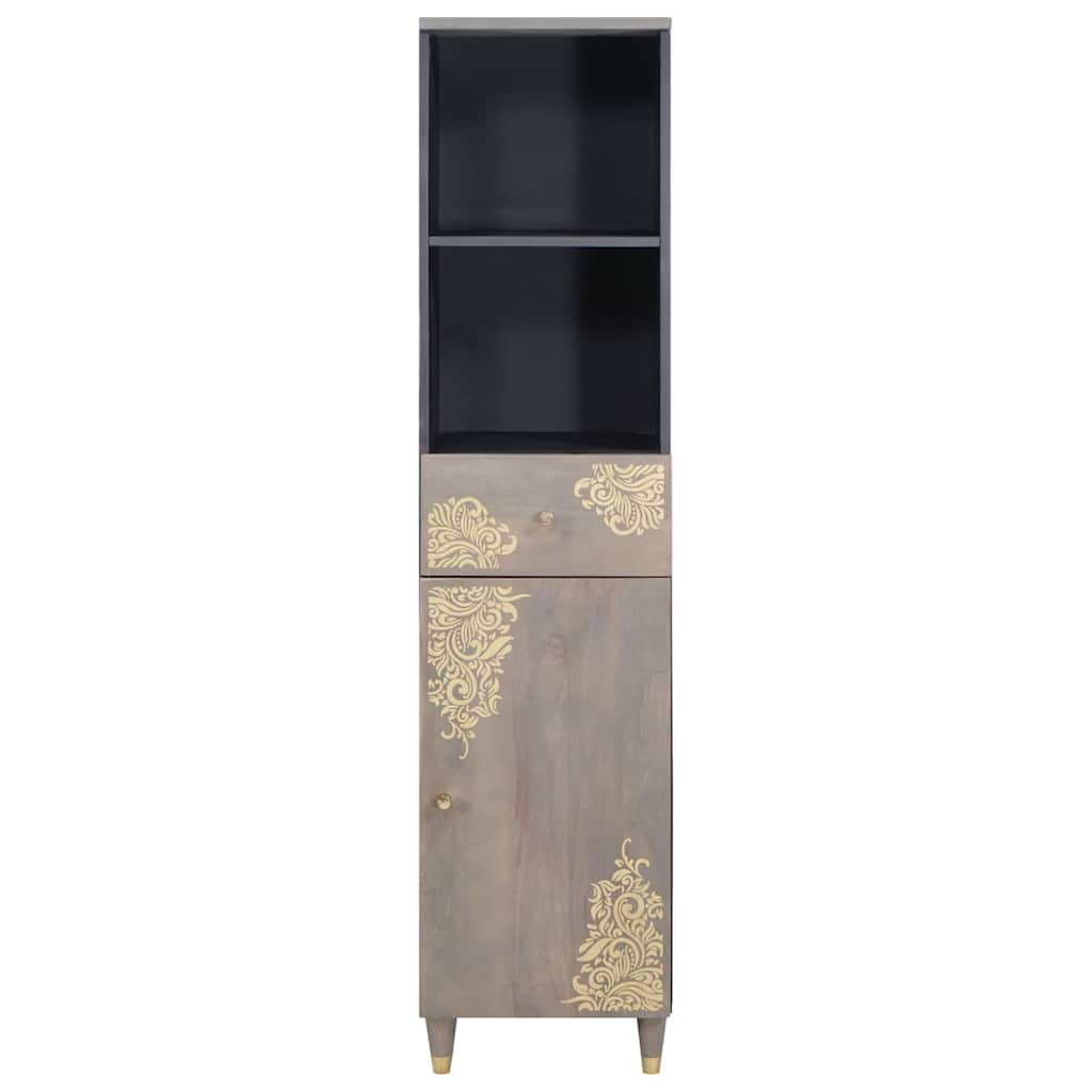 vidaXL Πλαϊνό γραφείο Γκρι 38 x 33.5 x 160 εκ Μασίφ ξύλο μάνγκο