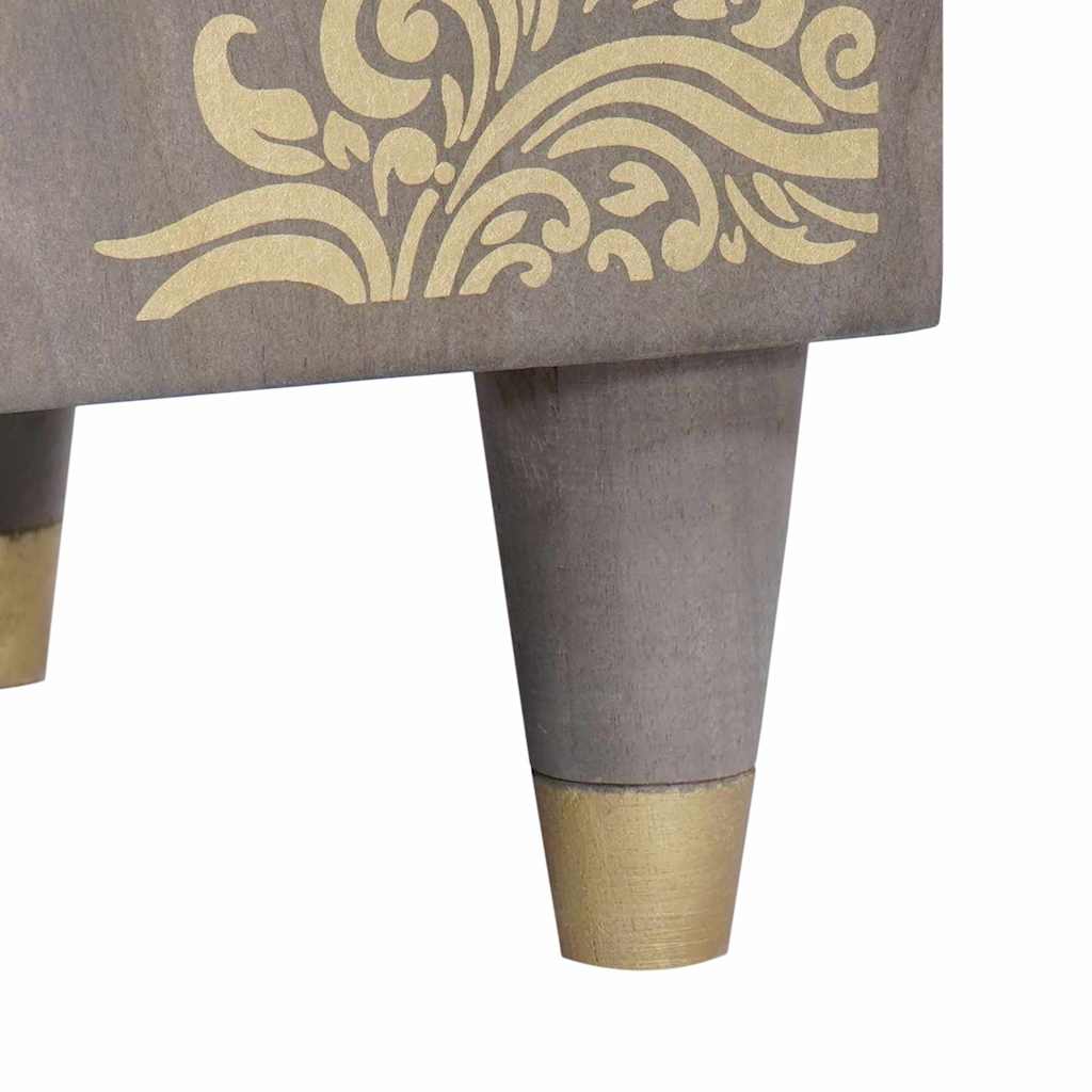 vidaXL Highboard Γκρι και Χρυσό 40 x 33 x 110 εκ Στερεό ξύλο μάνγκο