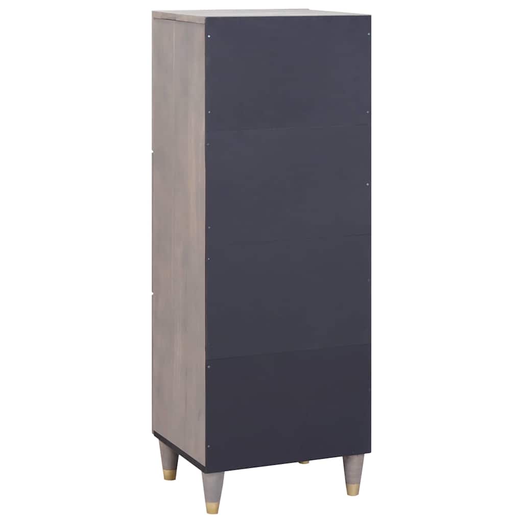 vidaXL Highboard Γκρι και Χρυσό 40 x 33 x 110 εκ Στερεό ξύλο μάνγκο