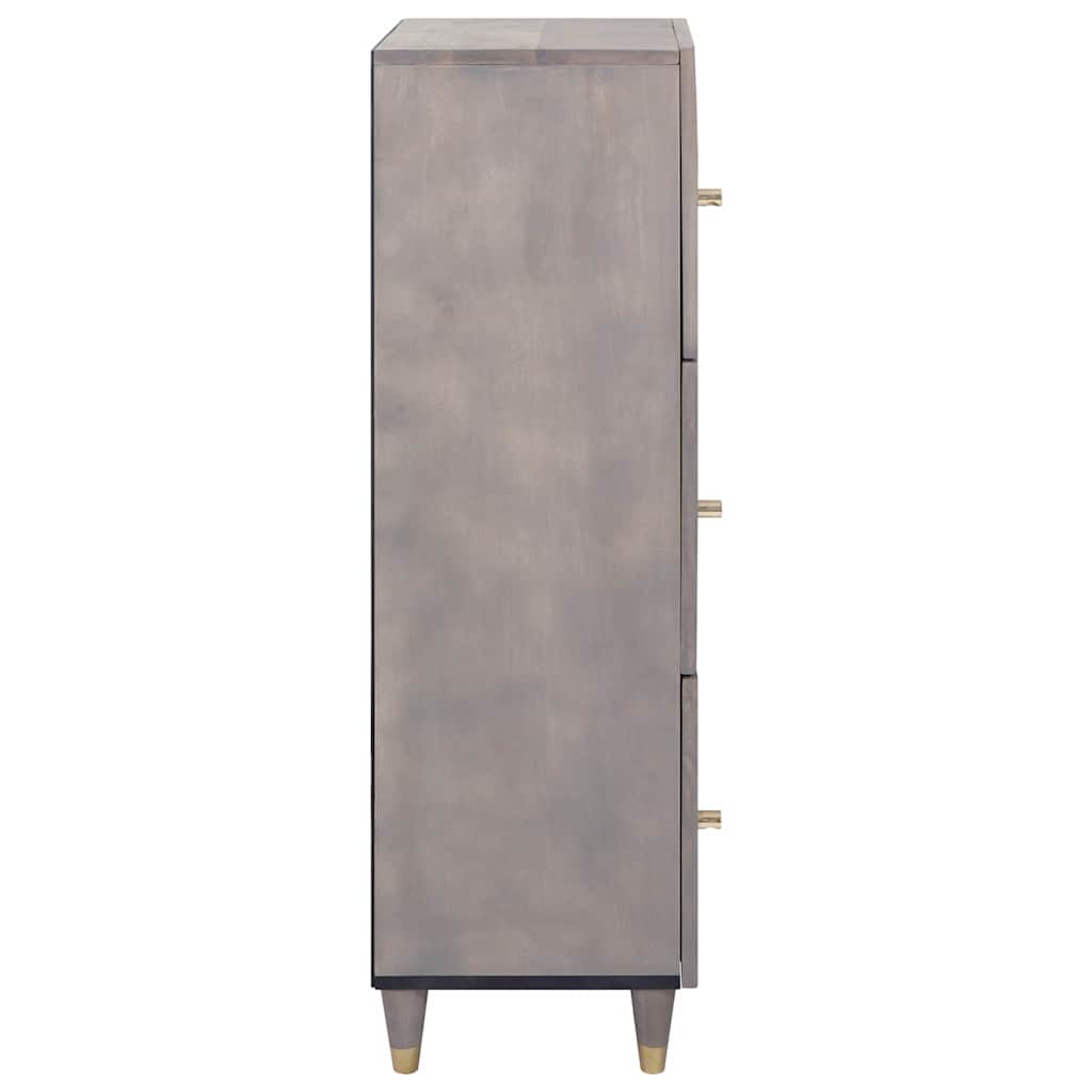 vidaXL Highboard Γκρι και Χρυσό 40 x 33 x 110 εκ Στερεό ξύλο μάνγκο