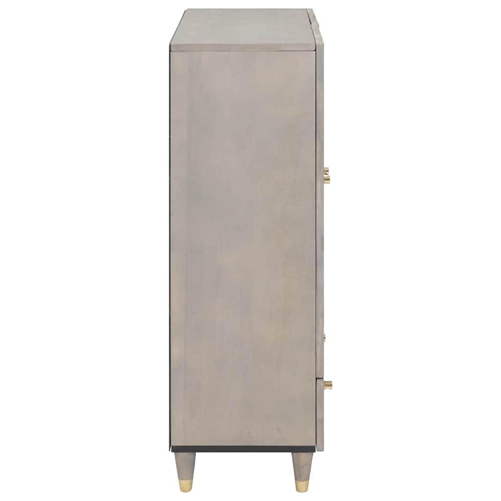 vidaXL Highboard Γκρι και Χρυσό 60 x 33 x 100 εκ. Στερεό ξύλο μάνγκο