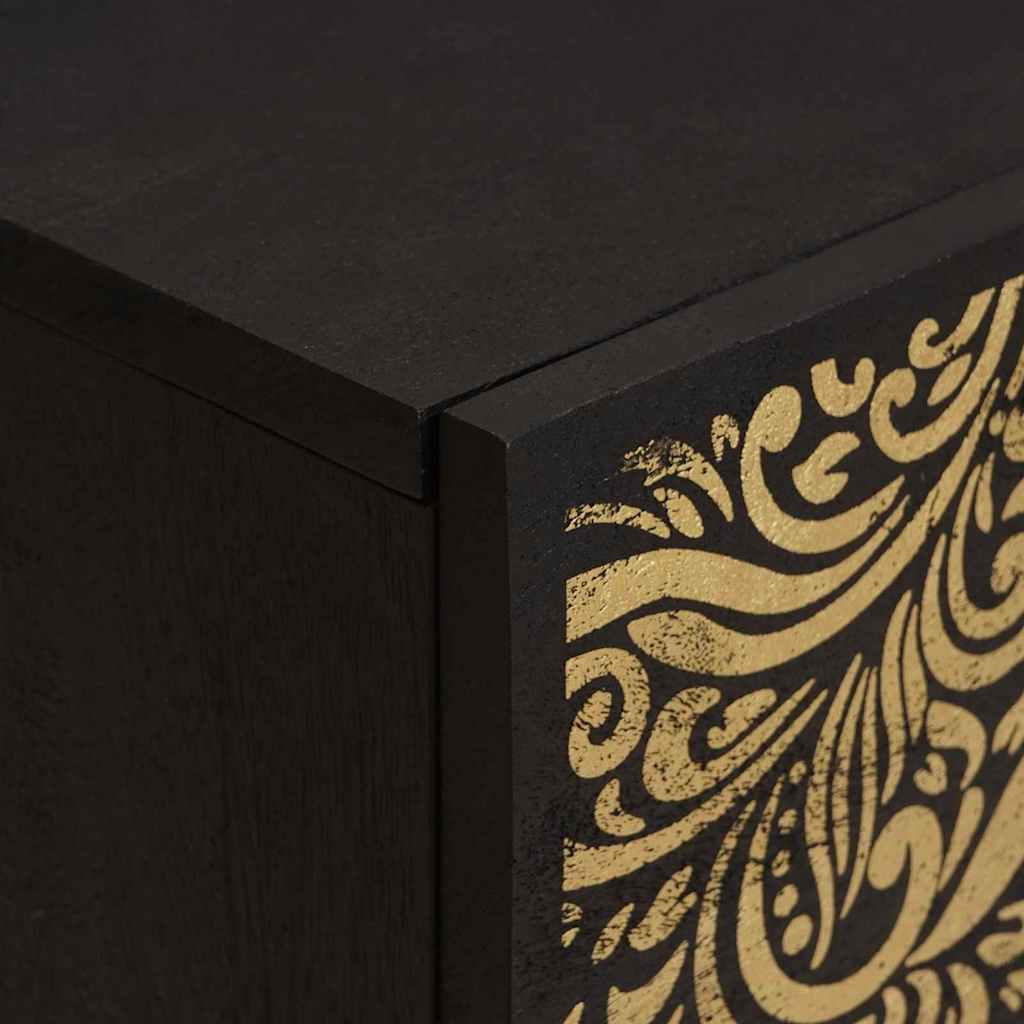 vidaXL Κομοδίνο με Πόρτα 2 pcs Μαύρο 40 x 33 x 46 εκ.