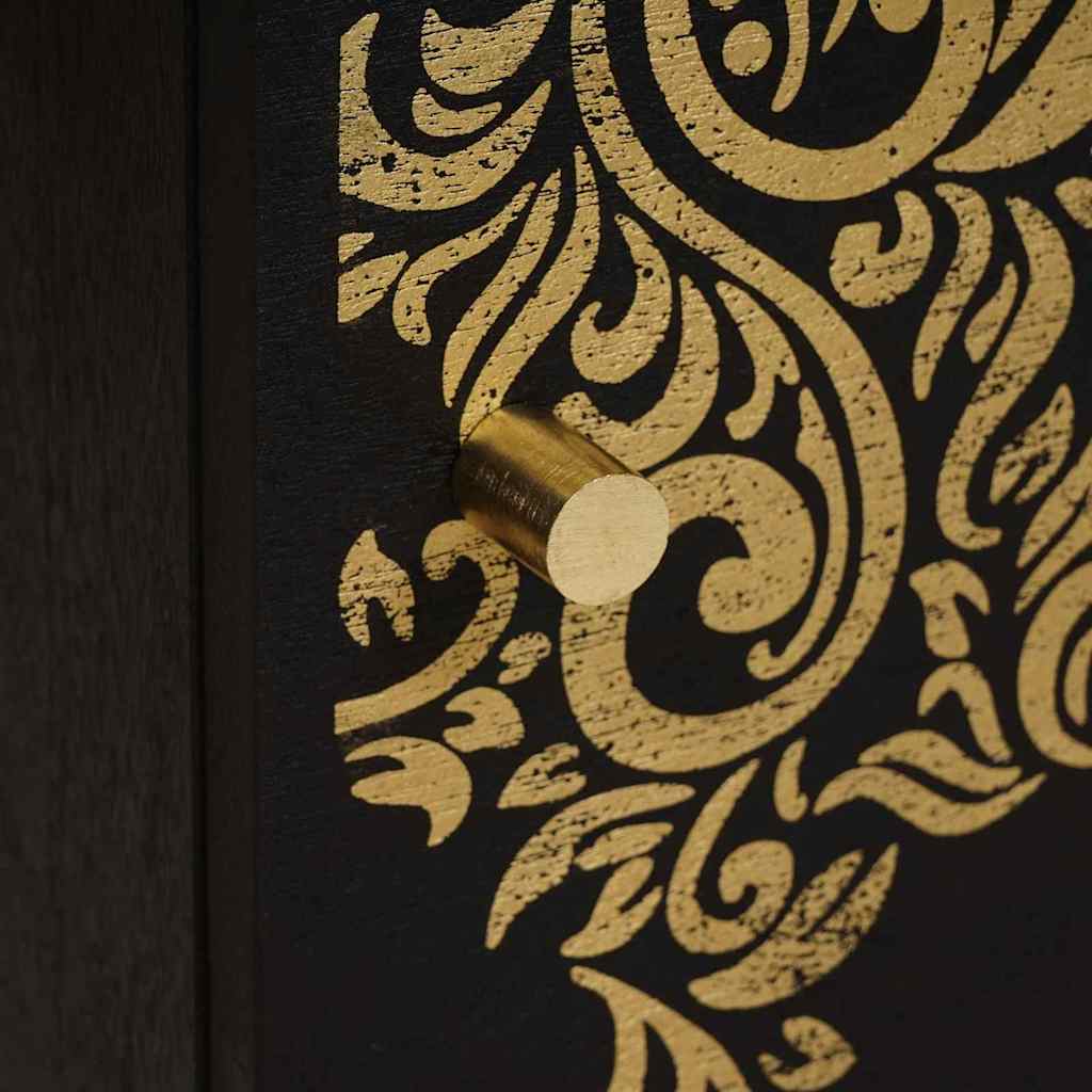 vidaXL Κομοδίνο με Πόρτα 2 pcs Μαύρο 40 x 33 x 46 εκ.