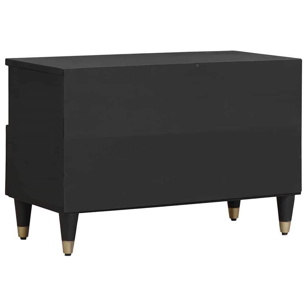 vidaXL Ντουλάπι TV με συρτάρι Μαύρο 70 x 33 x 46 εκ Στερεό ξύλο μάνγκο