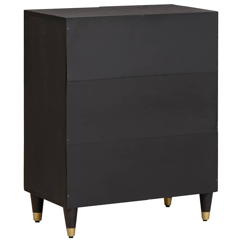 vidaXL Πλαϊνό γραφείο Μαύρο 60 x 33 x 75 cm Στερεό ξύλο μάνγκο