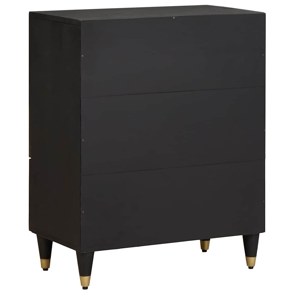 vidaXL Πλαϊνό γραφείο Μαύρο 60 x 33 x 75 cm Στερεό ξύλο μάνγκο