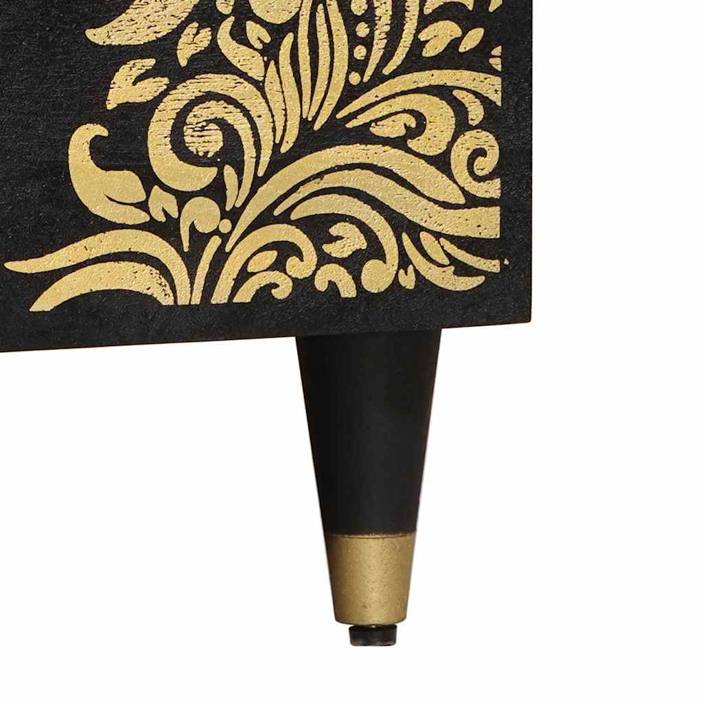 vidaXL Τραπεζάκι σαλονιού Μαύρο 80 x 50 x 40 cm Στερεό ξύλο μάνγκο