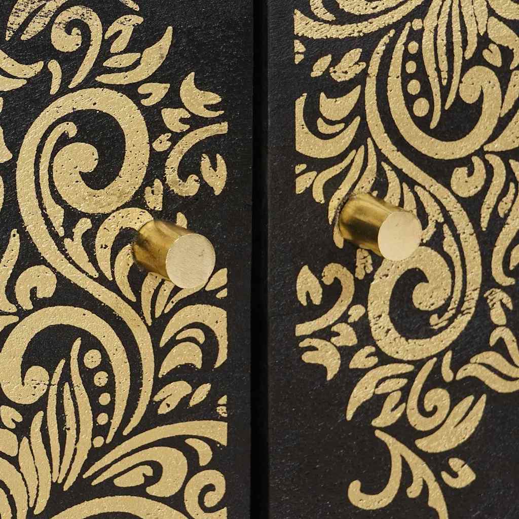 vidaXL Τραπεζάκι σαλονιού Μαύρο 80 x 50 x 40 cm Στερεό ξύλο μάνγκο