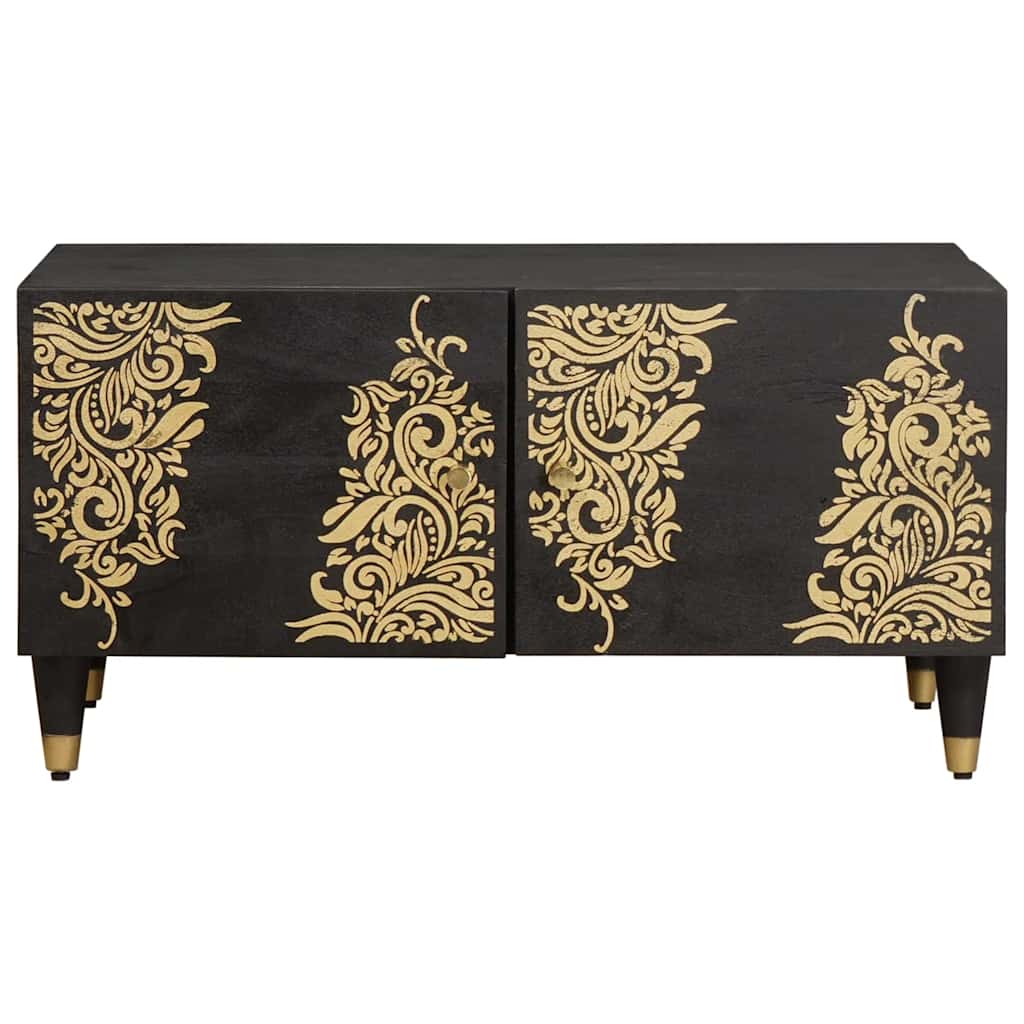 vidaXL Τραπεζάκι σαλονιού Μαύρο 80 x 50 x 40 cm Στερεό ξύλο μάνγκο