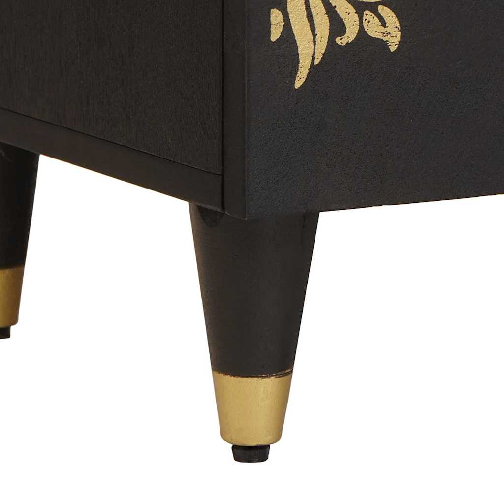 vidaXL Κομοδίνο 2 pcs Μαύρο 40 x 33 x 46 εκ. Στερεό ξύλο μάνγκο