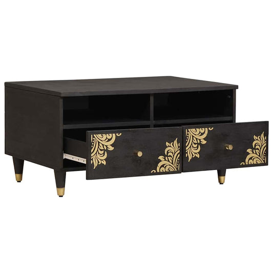 vidaXL Τραπεζάκι σαλονιού Μαύρο 80 x 54 x 40 εκ Στερεό ξύλο μάνγκο