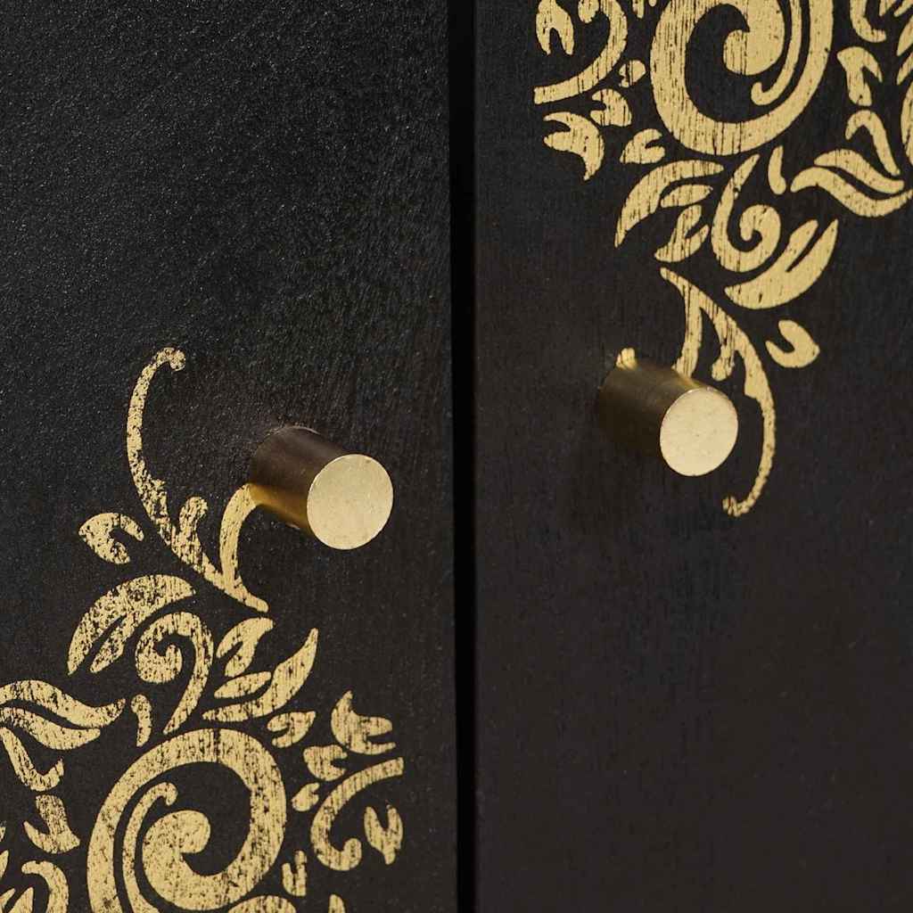 vidaXL Ντουλάπι νιπτήρα Μαύρο 62 x 33 x 58 εκ. Στερεό ξύλο μάνγκο