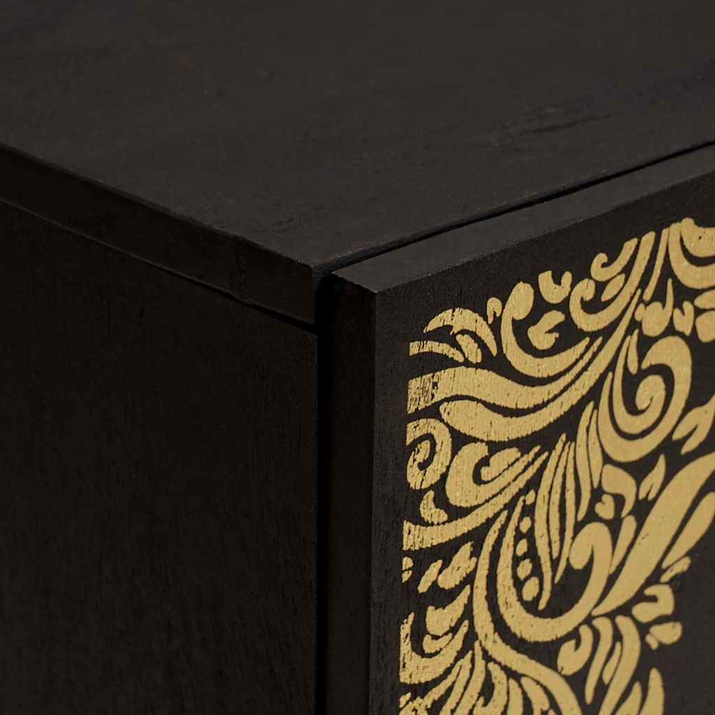 vidaXL Ντουλάπα Τοίχου Μαύρο 38 x 33 x 48 εκ Στερεό ξύλο μάνγκο