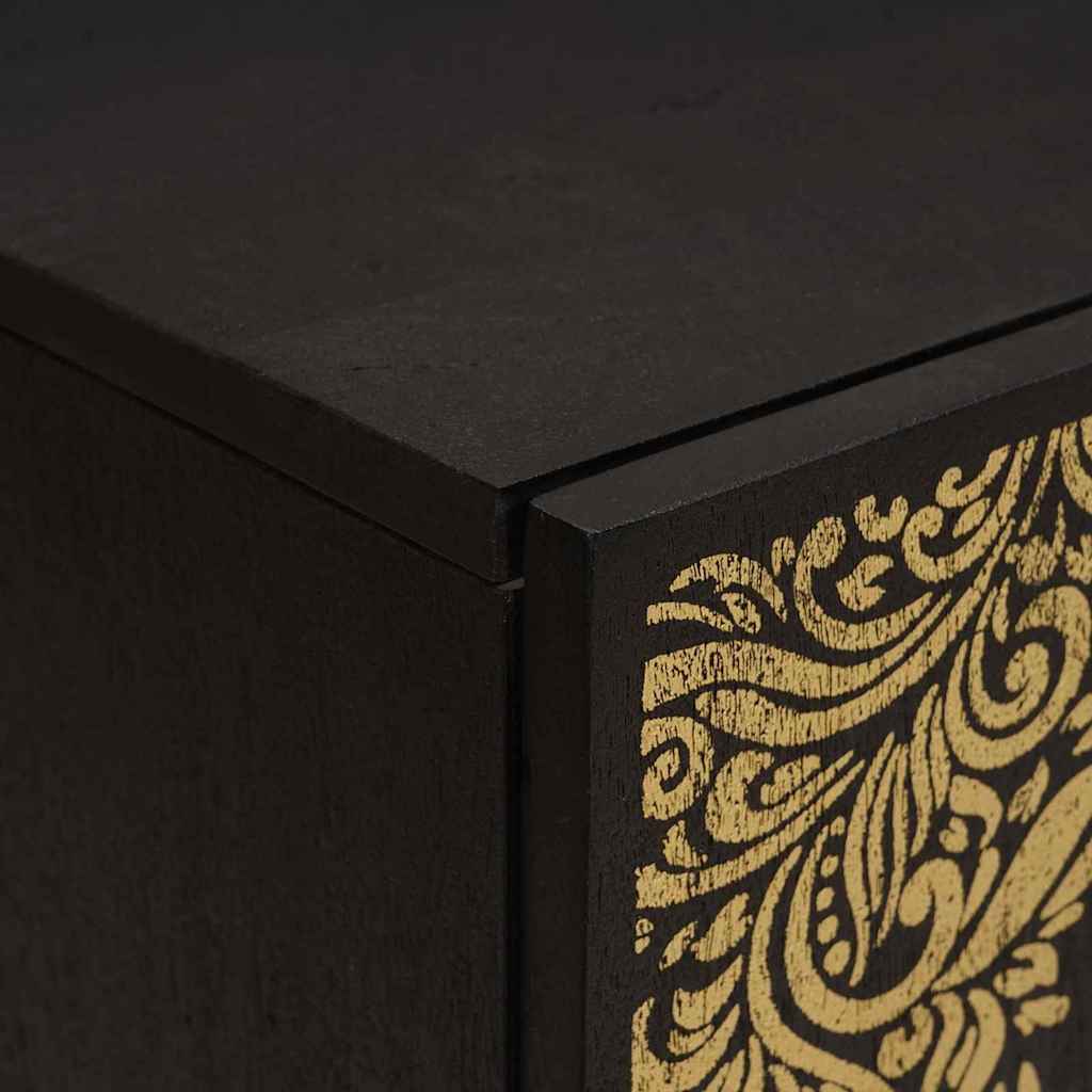 vidaXL Ντουλάπι Μπάνιου Μαύρο 38 x 33 x 58 εκ. Στερεό ξύλο μάνγκο