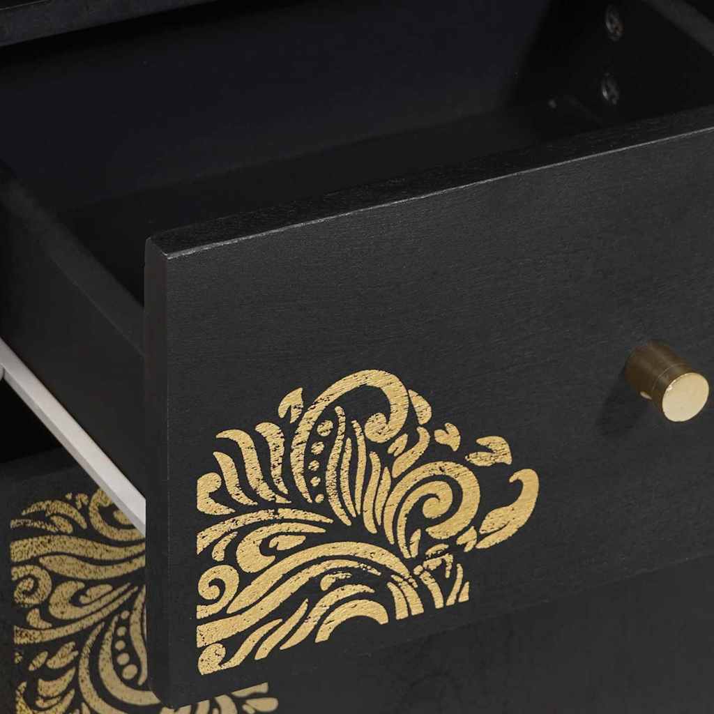 vidaXL Ντουλάπι Μπάνιου Μαύρο 38 x 33 x 160 εκ. Στερεό ξύλο μάνγκο