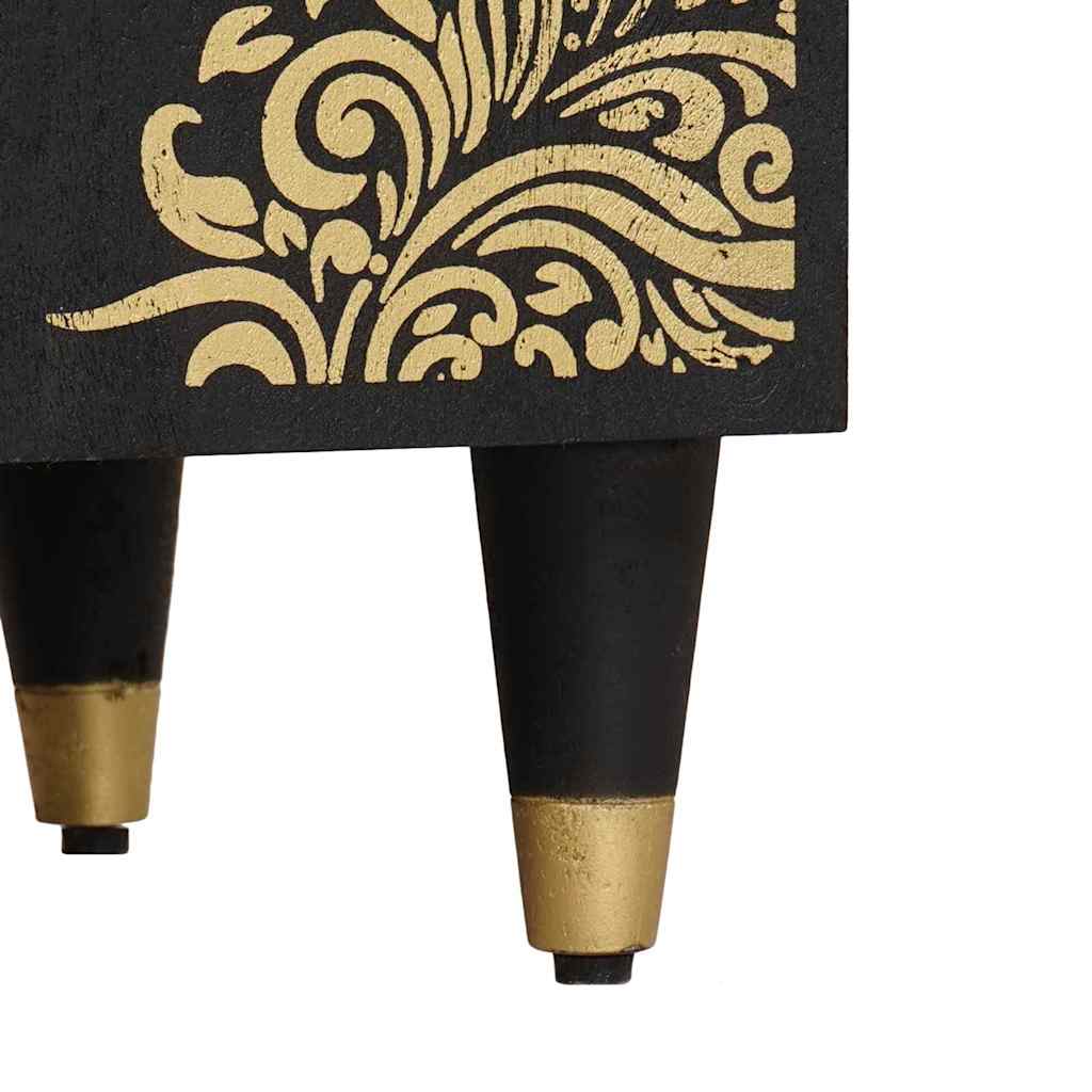 vidaXL Ντουλάπι Μπάνιου Μαύρο 38 x 33 x 160 εκ. Στερεό ξύλο μάνγκο