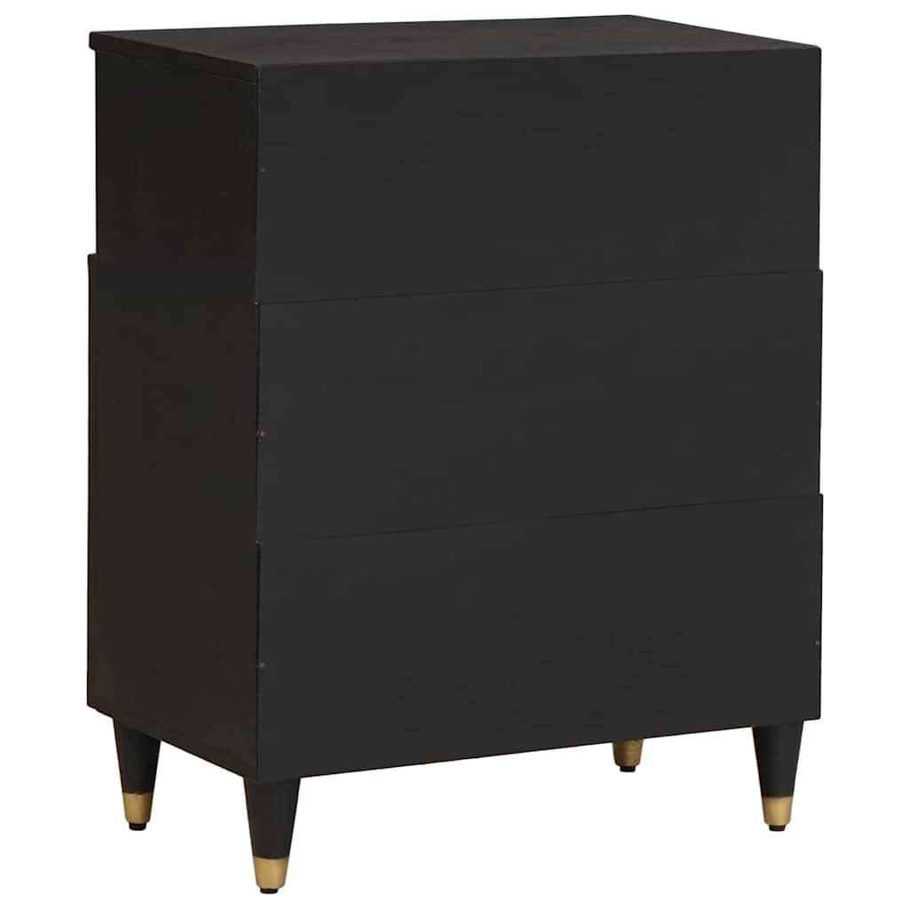 vidaXL Πλαϊνό γραφείο με ράφι Μαύρο 60 x 33 x 75 cm Στερεό ξύλο μάνγκο