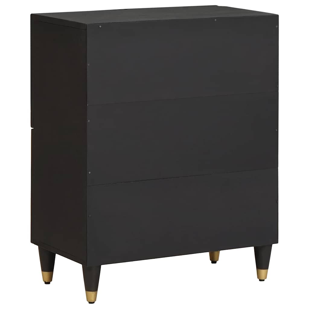 vidaXL Πλαϊνό γραφείο με ράφι Μαύρο 60 x 33 x 75 cm Στερεό ξύλο μάνγκο
