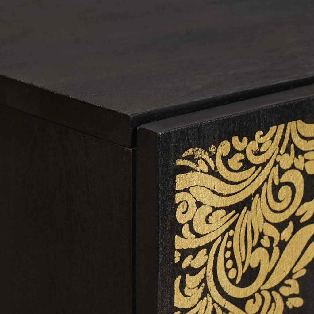 vidaXL Highboard με ράφι Μαύρο 40 x 33 x 110 εκ Στερεό ξύλο μάνγκο