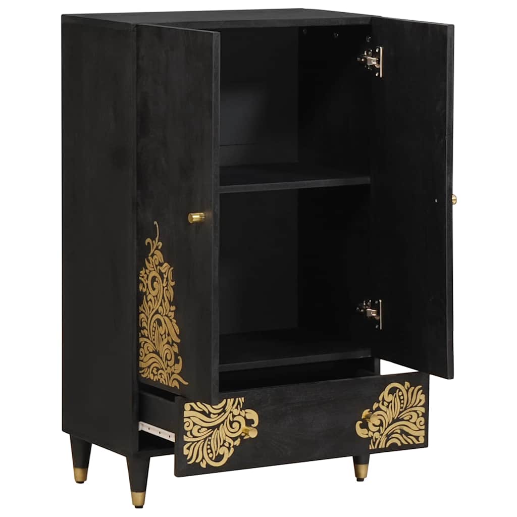 vidaXL Highboard Μαύρο 60 x 33 x 100 εκ. Στερεό ξύλο μάνγκο
