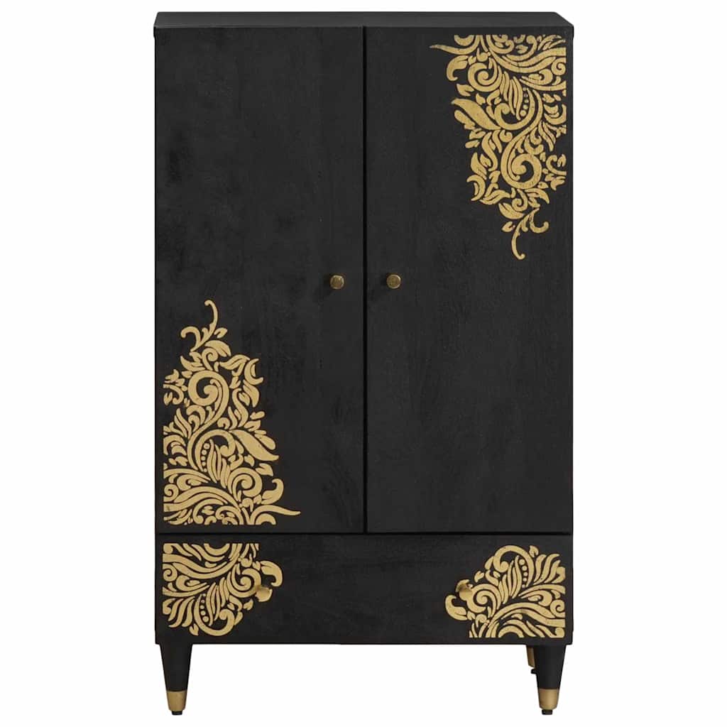 vidaXL Highboard Μαύρο 60 x 33 x 100 εκ. Στερεό ξύλο μάνγκο