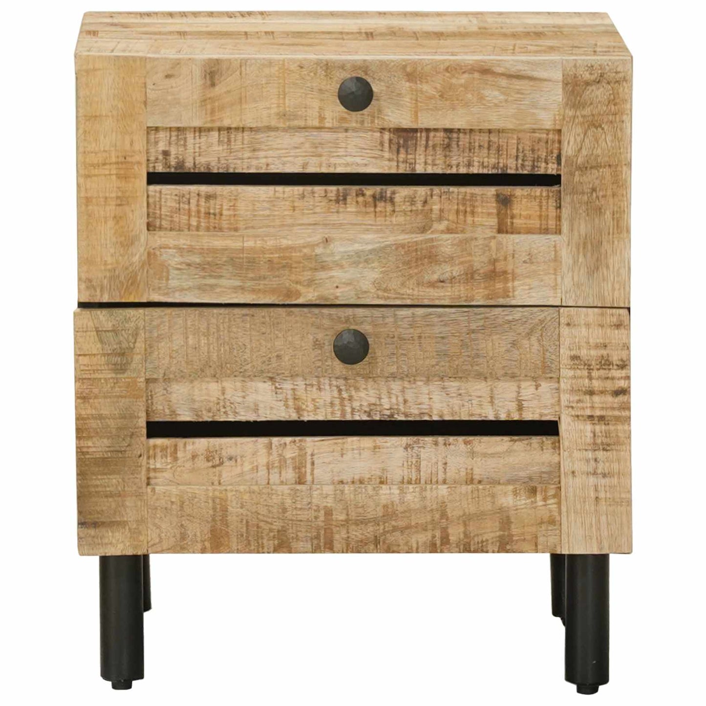 vidaXL Κομοδίνο 2 τμχ. Φυσικό 40 x 33 x 46 εκ. Στερεό ξύλο μάνγκο