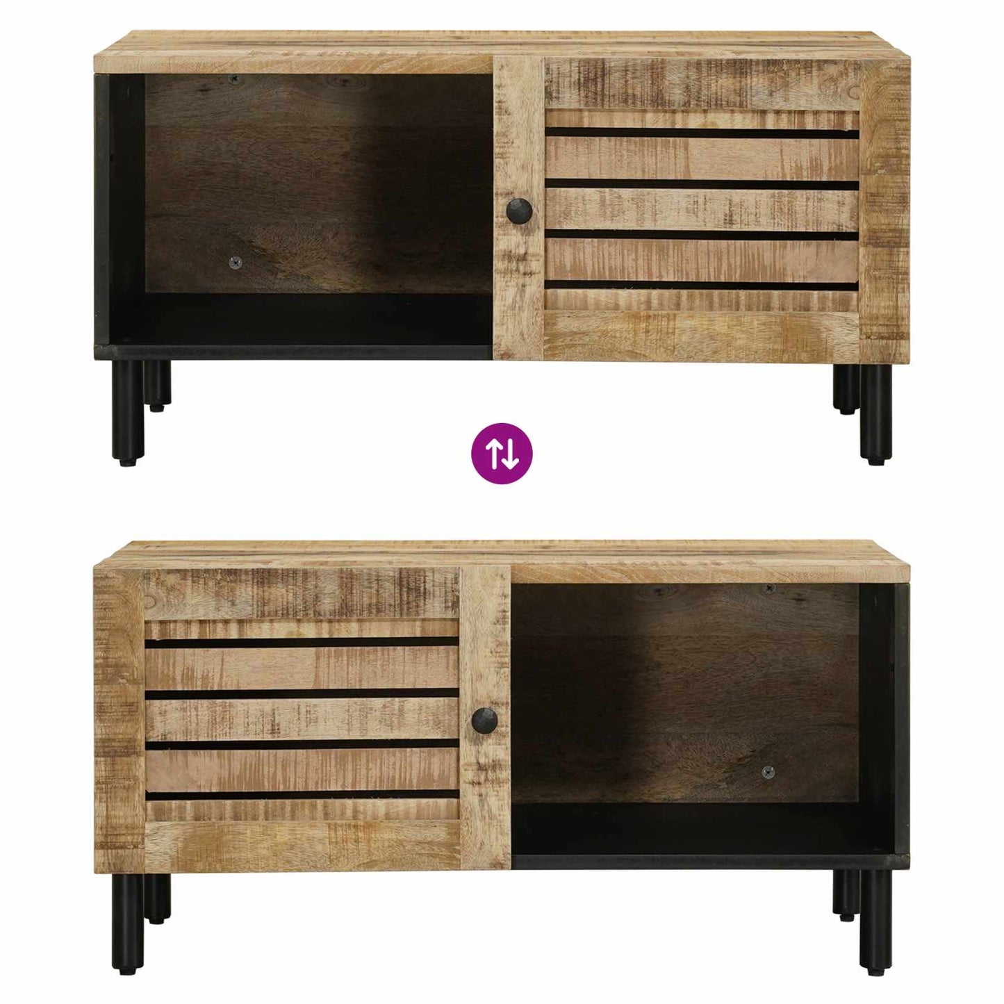 vidaXL Τραπεζάκι σαλονιού Φυσικό 80 x 50 x 40 cm Στερεό ξύλο μάνγκο