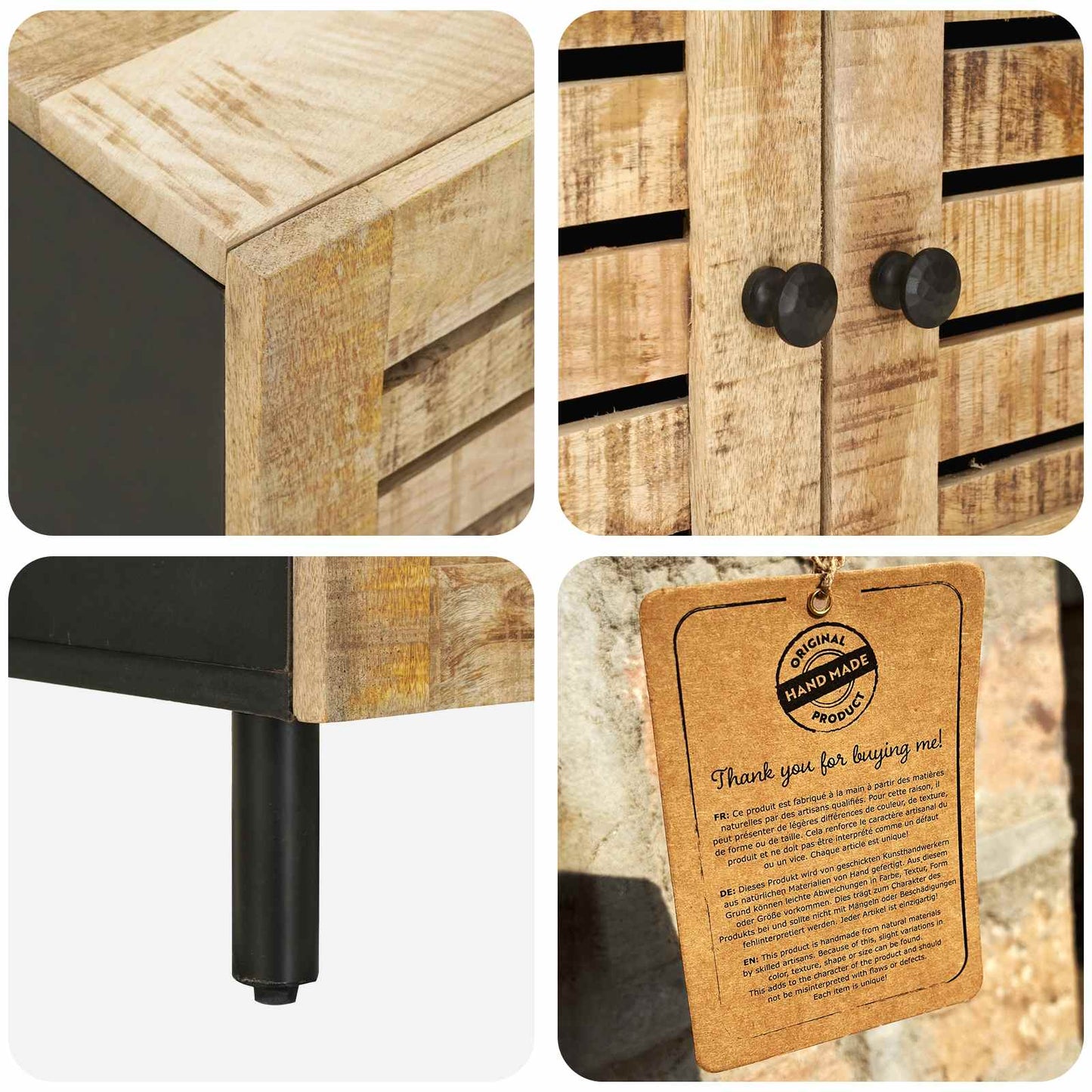 vidaXL Τραπεζάκι σαλονιού Φυσικό 80 x 50 x 40 cm Στερεό ξύλο μάνγκο