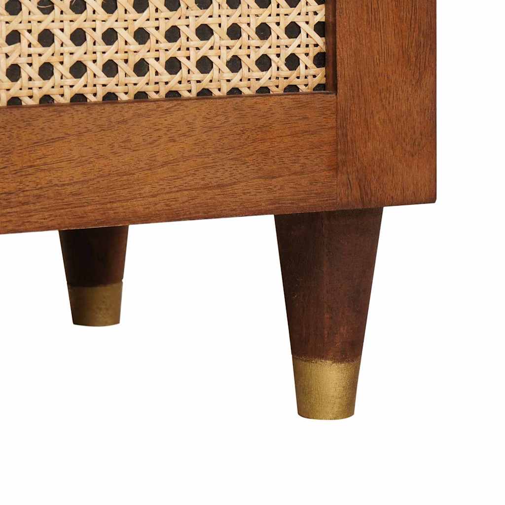 vidaXL Κομοδίνο με συρτάρι Καφέ 40 x 33 x 46 εκ. Μασίφ ξύλο ακακίας