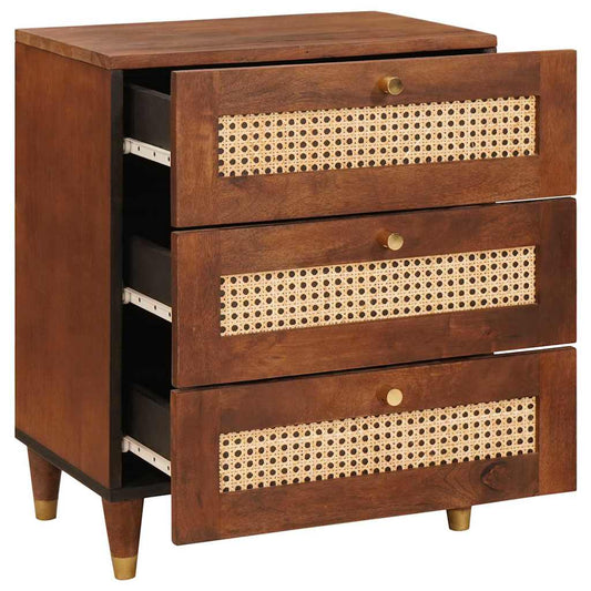 vidaXL Κομοδίνα με συρτάρι 50 x 33 x 62 εκ. Στερεό ξύλο μάνγκο