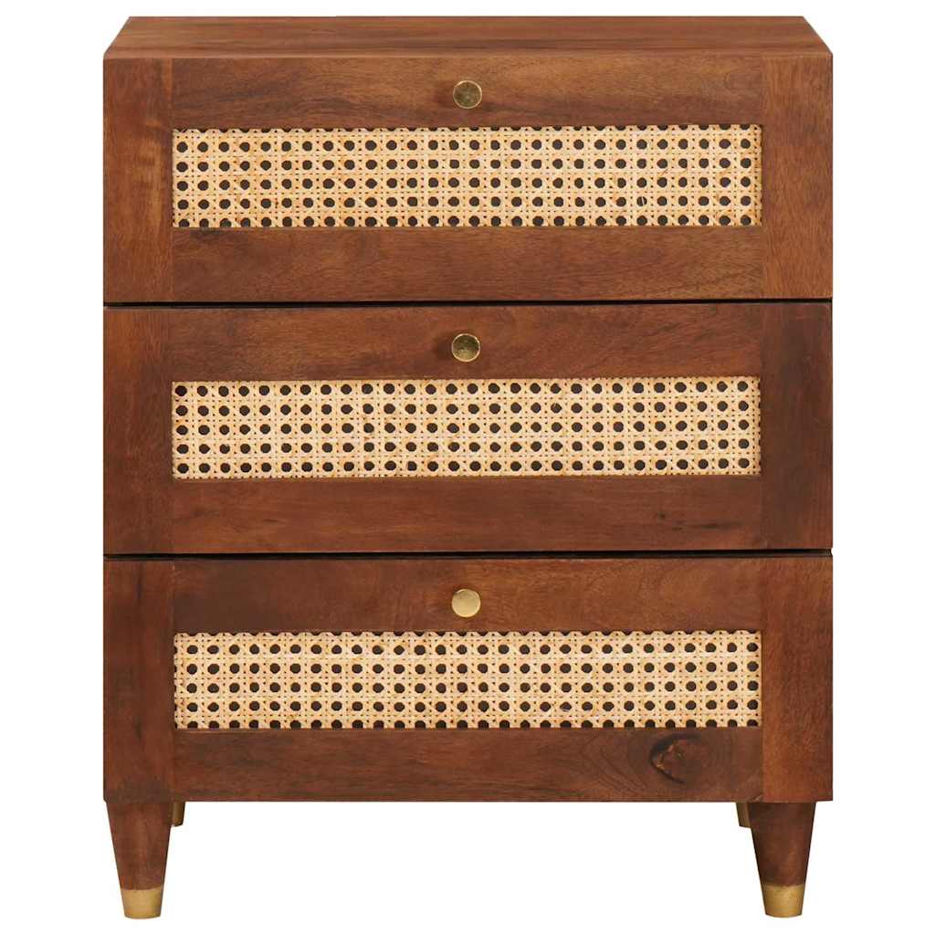 vidaXL Κομοδίνα με συρτάρι 50 x 33 x 62 εκ. Στερεό ξύλο μάνγκο