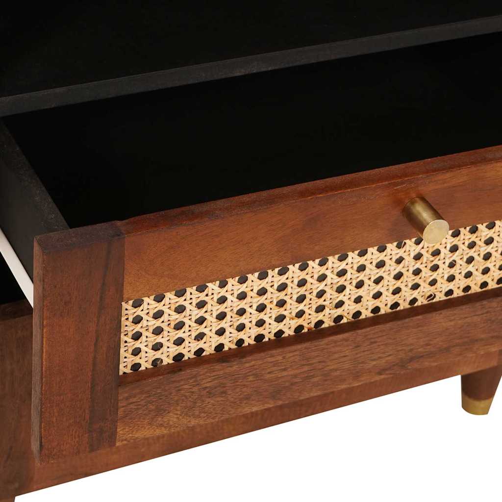 vidaXL Κομοδίνα Καφέ 50 x 33 x 60 εκ Καλάμι και Στερεό Ξύλο Μάνγκο